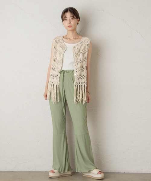 Kastane（カスタネ）の「マクラメ編みハンドベスト（ベスト・レディース・グリーン系その他/オフホワイト/ホワイト系その他・FREE）」の18枚目の写真
