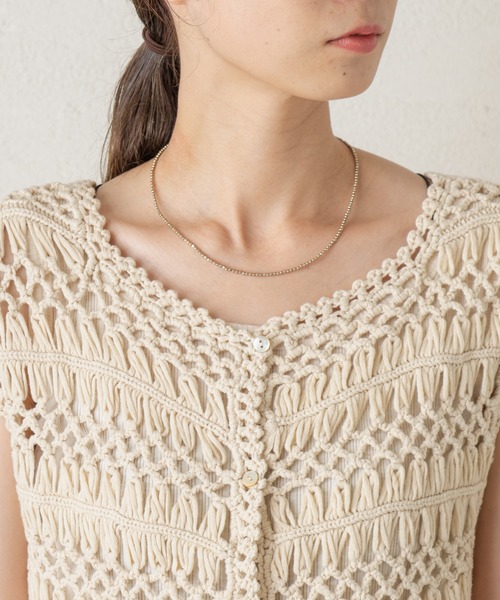 Kastane（カスタネ）の「マクラメ編みハンドベスト（ベスト・レディース・グリーン系その他/オフホワイト/ホワイト系その他・FREE）」の19枚目の写真