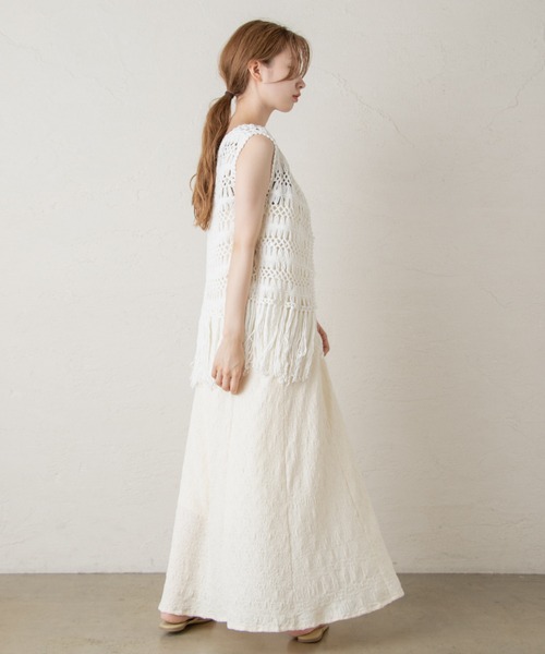 Kastane（カスタネ）の「マクラメ編みハンドベスト（ベスト・レディース・グリーン系その他/オフホワイト/ホワイト系その他・FREE）」の8枚目の写真