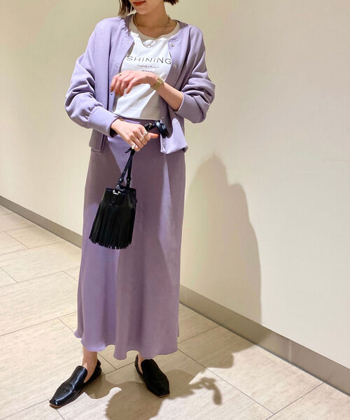 NOLLEY’S（ノーリーズ）の「リブアブルフェイスドット釦カーディガン（カーディガン/ボレロ・レディース・アイボリー/ラベンダー/ネイビー・38）」の13枚目の写真