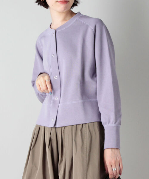 NOLLEY’S（ノーリーズ）の「リブアブルフェイスドット釦カーディガン（カーディガン/ボレロ・レディース・アイボリー/ラベンダー/ネイビー・38）」の15枚目の写真