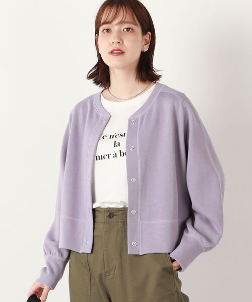 NOLLEY’S（ノーリーズ）の「リブアブルフェイスドット釦カーディガン（カーディガン/ボレロ・レディース・アイボリー/ラベンダー/ネイビー・38）」の20枚目の写真