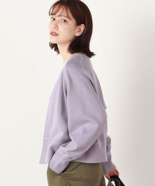 NOLLEY’S（ノーリーズ）の「リブアブルフェイスドット釦カーディガン（カーディガン/ボレロ・レディース・アイボリー/ラベンダー/ネイビー・38）」の21枚目の写真