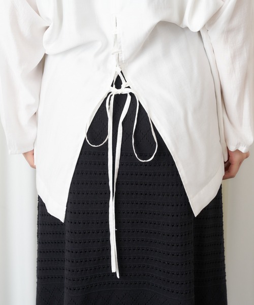 MIIA（ミーア）の「シアーシャツジャケット（テーラードジャケット・レディース・ブラック/パープル/オフホワイト・FREE）」の18枚目の写真