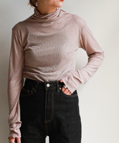 feepur（フェピュール）の「ストレッチハイネックカットソー（Tシャツ/カットソー・レディース・オフホワイト/ブラック/ブラウン/グレイッシュベージュ・MEDIUM）」の18枚目の写真