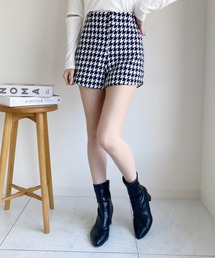 千鳥柄ハイウエストパンツ
