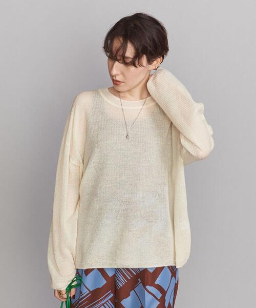 BEAUTY&YOUTH UNITED ARROWS(ビューティーアンドユースユナイテッドアローズ)の「BY モヘヤシルク ワイドクルーネック ニット(ニット/セーター・レディース・オレンジ/ナチュラル/コバルトブルー・FREE)」の2枚目の写真