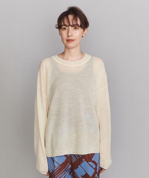 BEAUTY&YOUTH UNITED ARROWS(ビューティーアンドユースユナイテッドアローズ)の「BY モヘヤシルク ワイドクルーネック ニット(ニット/セーター・レディース・オレンジ/ナチュラル/コバルトブルー・FREE)」の8枚目の写真