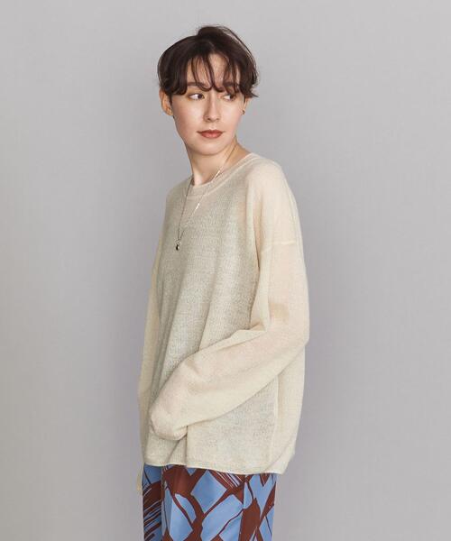 BEAUTY&YOUTH UNITED ARROWS(ビューティーアンドユースユナイテッドアローズ)の「BY モヘヤシルク ワイドクルーネック ニット(ニット/セーター・レディース・オレンジ/ナチュラル/コバルトブルー・FREE)」の5枚目の写真