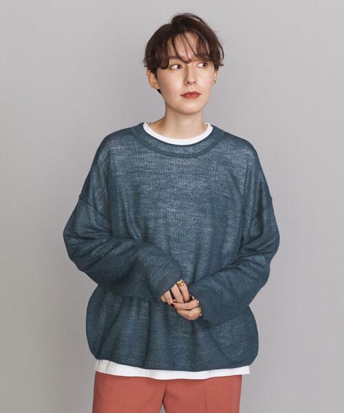 BEAUTY&YOUTH UNITED ARROWS(ビューティーアンドユースユナイテッドアローズ)の「BY モヘヤシルク ワイドクルーネック ニット(ニット/セーター・レディース・オレンジ/ナチュラル/コバルトブルー・FREE)」の6枚目の写真