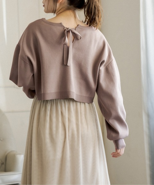 OLIVE des OLIVE（オリーブデオリーブ）の「ニット×チュールキャミset/キャミワンピース（ワンピース・レディース・ブラウン/ライトグレー/ミント/ピンク・FREE）」の20枚目の写真