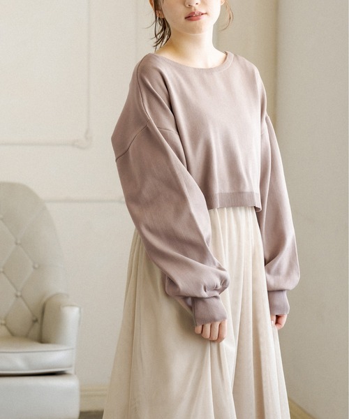 OLIVE des OLIVE（オリーブデオリーブ）の「ニット×チュールキャミset/キャミワンピース（ワンピース・レディース・ブラウン/ライトグレー/ミント/ピンク・FREE）」の18枚目の写真