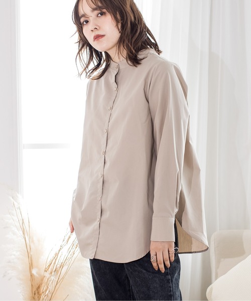 TRIANGLE PALETTE（トライアングルパレット）の「2wayタックブラウス（シャツ/ブラウス・レディース・オフホワイト/グレイッシュベージュ・FREE）」の3枚目の写真