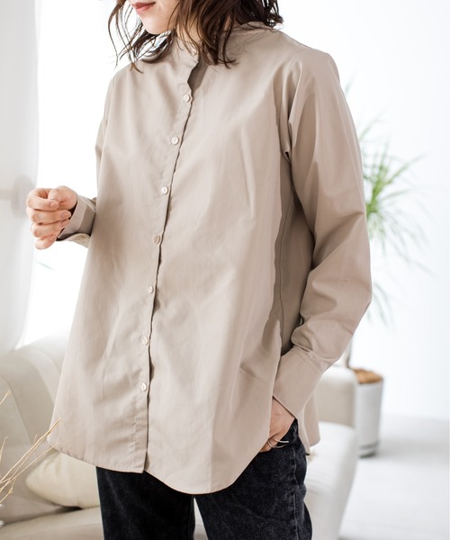 TRIANGLE PALETTE（トライアングルパレット）の「2wayタックブラウス（シャツ/ブラウス・レディース・オフホワイト/グレイッシュベージュ・FREE）」の4枚目の写真