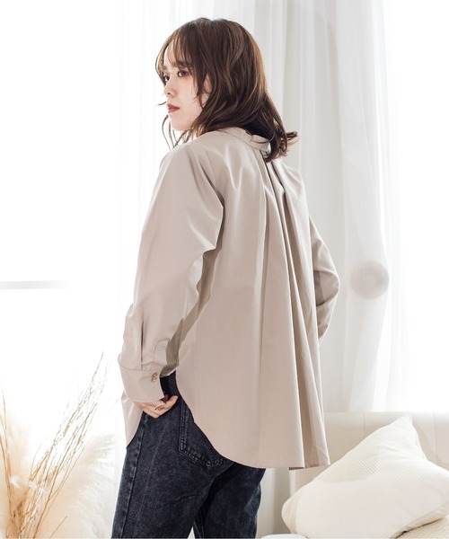 TRIANGLE PALETTE（トライアングルパレット）の「2wayタックブラウス（シャツ/ブラウス・レディース・オフホワイト/グレイッシュベージュ・FREE）」の6枚目の写真