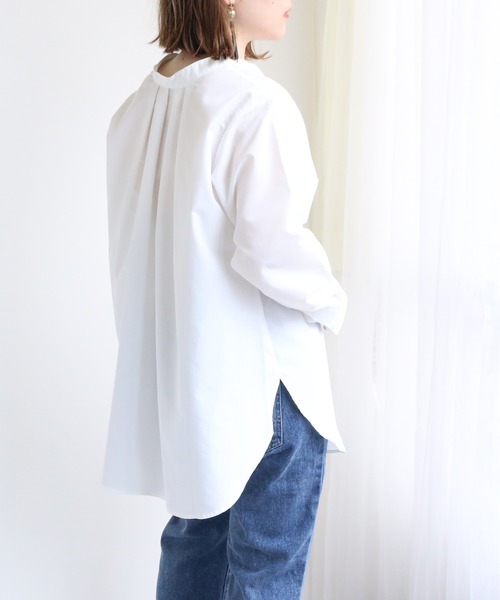 TRIANGLE PALETTE（トライアングルパレット）の「2wayタックブラウス（シャツ/ブラウス・レディース・オフホワイト/グレイッシュベージュ・FREE）」の12枚目の写真