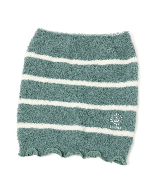 LAKOLE（ラコレ）の「ボーダー柄ニットボディウォーマー / 216587（その他ルームウェア・レディース・ベージュ/ピンク/グリーン/チャコール・FREE）」の4枚目の写真