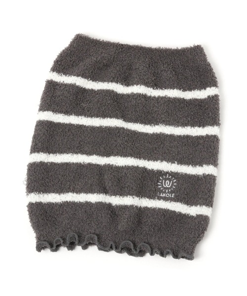 LAKOLE（ラコレ）の「ボーダー柄ニットボディウォーマー / 216587（その他ルームウェア・レディース・ベージュ/ピンク/グリーン/チャコール・FREE）」の2枚目の写真