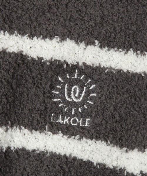 LAKOLE（ラコレ）の「ボーダー柄ニットボディウォーマー / 216587（その他ルームウェア・レディース・ベージュ/ピンク/グリーン/チャコール・FREE）」の5枚目の写真