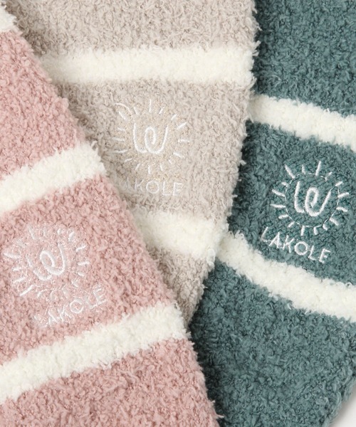 LAKOLE（ラコレ）の「ボーダー柄ニットボディウォーマー / 216587（その他ルームウェア・レディース・ベージュ/ピンク/グリーン/チャコール・FREE）」の12枚目の写真