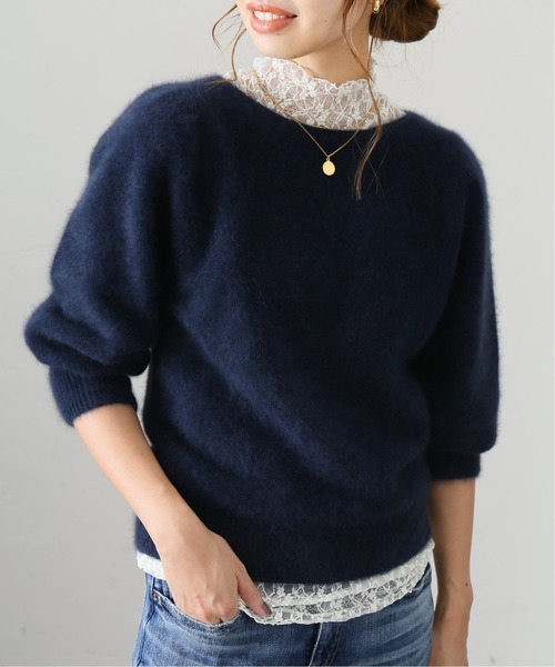 La TOTALITE（ラトータリテ）の「ラクーンプルオーバー◆（ニット/セーター・レディース・ネイビー/ブラウン・FREE）」の2枚目の写真