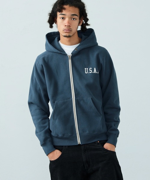 Alpha Industries（アルファインダストリーズ）の「ヴィンテージスウェットジップパーカー（パーカー・メンズ・ブラック/ヘザーグレー/ネイビー・MEDIUM/LARGE/X-LARGE）」の3枚目の写真