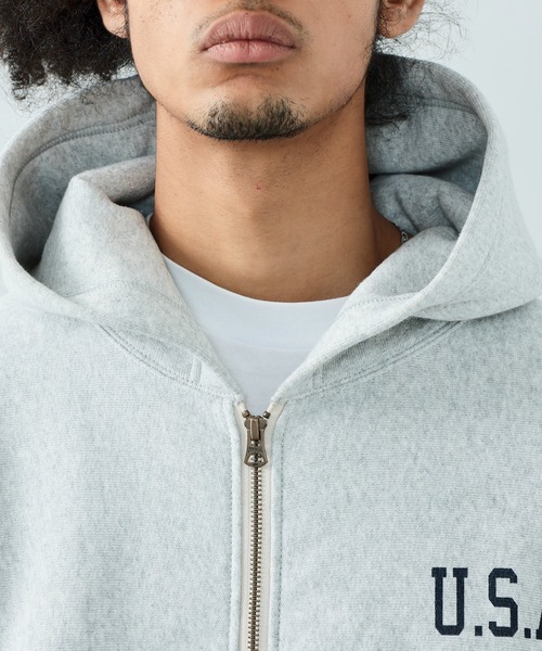 Alpha Industries（アルファインダストリーズ）の「ヴィンテージスウェットジップパーカー（パーカー・メンズ・ブラック/ヘザーグレー/ネイビー・MEDIUM/LARGE/X-LARGE）」の22枚目の写真