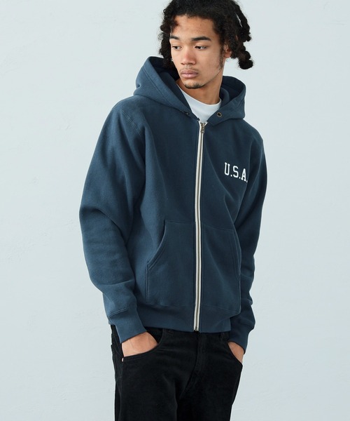 Alpha Industries（アルファインダストリーズ）の「ヴィンテージスウェットジップパーカー（パーカー・メンズ・ブラック/ヘザーグレー/ネイビー・MEDIUM/LARGE/X-LARGE）」の13枚目の写真