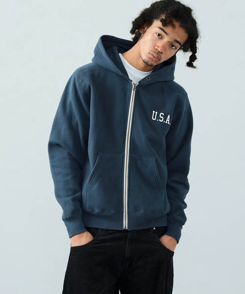 Alpha Industries（アルファインダストリーズ）の「ヴィンテージスウェットジップパーカー（パーカー・メンズ・ブラック/ヘザーグレー/ネイビー・MEDIUM/LARGE/X-LARGE）」の12枚目の写真