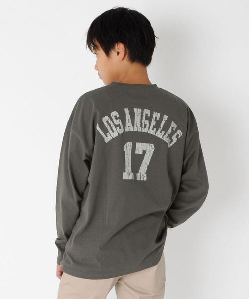 GLAZOS(グラソス)の「天竺・アソートプリント長袖Tシャツ(Tシャツ/カットソー・キッズ・ライトグレー/カーキ/キナリ/チャコール/ダークグリーン/グレイッシュブルー/ホワイト/グレー/ライトブルー/ライトグリーン/オフホワイト/ベージュ/ベージュ系その他/ダークグレー/ミント/サックスブルー/チャコールグレー/ブラック/ネイビー/ブルー・130cm/140cm/150cm/160cm/170cm)」の10枚目の写真