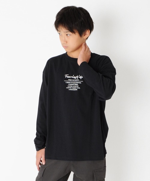 GLAZOS(グラソス)の「天竺・アソートプリント長袖Tシャツ(Tシャツ/カットソー・キッズ・ライトグレー/カーキ/キナリ/チャコール/ダークグリーン/グレイッシュブルー/ホワイト/グレー/ライトブルー/ライトグリーン/オフホワイト/ベージュ/ベージュ系その他/ダークグレー/ミント/サックスブルー/チャコールグレー/ブラック/ネイビー/ブルー・130cm/140cm/150cm/160cm/170cm)」の5枚目の写真