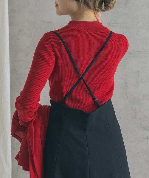 URBAN RESEARCH ROSSO WOMEN（アーバンリサーチ　ロッソ）の「ウォッシャブルウール袖ボタンリブニット（ニット/セーター・レディース・ベージュ/ブラック/レッド・FREE）」の21枚目の写真