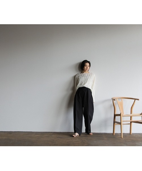 select MOCA(セレクトモカ)の「クリンクルシアーカットソー(Tシャツ/カットソー・レディース・ホワイト/ブラック/ベージュ・FREE)」の22枚目の写真