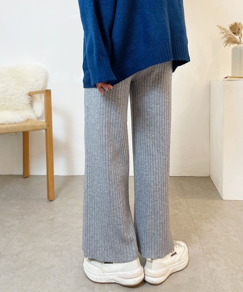 CEMONEMO（セモネモ）の「ウエストゴム リブニット パンツ（その他パンツ・レディース・アイボリー/ベージュ/グレー/ブラック・FREE）」の17枚目の写真