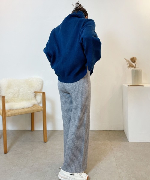 CEMONEMO（セモネモ）の「ウエストゴム リブニット パンツ（その他パンツ・レディース・アイボリー/ベージュ/グレー/ブラック・FREE）」の14枚目の写真