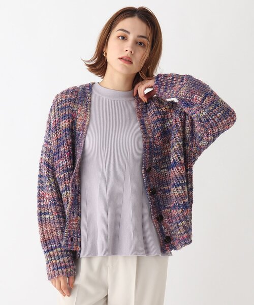 AG by aquagirl（エージーバイアクアガール）の「◆PAVONEメランジ片畦Vカーディガン【WEB限定サイズ】（カーディガン/ボレロ・レディース・ピンク系その他/ブルー系3/パープル系5・38/40）」の3枚目の写真