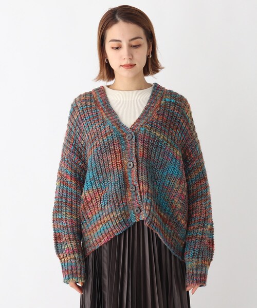 AG by aquagirl（エージーバイアクアガール）の「◆PAVONEメランジ片畦Vカーディガン【WEB限定サイズ】（カーディガン/ボレロ・レディース・ピンク系その他/ブルー系3/パープル系5・38/40）」の4枚目の写真