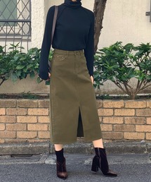 Jewelobe | 綿ツイルセンタースリットタイトスカート(スカート)