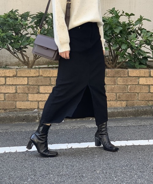 Jewelobe(ジュエローブ)の「綿ツイルセンタースリットタイトスカート(スカート・レディース・ブラック/ブラウン・S/M)」の18枚目の写真