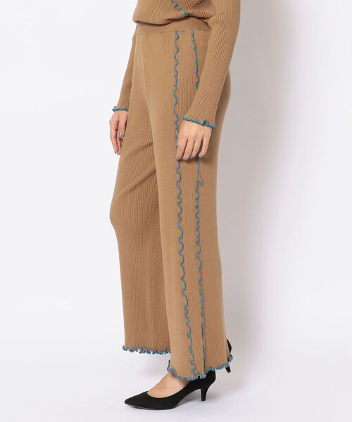 EACH.（イーチ）の「EACH(イーチ )　MELLOW STITCH RIB KNIT PT（その他パンツ・レディース・ベージュ/ブラック・FREE）」の6枚目の写真