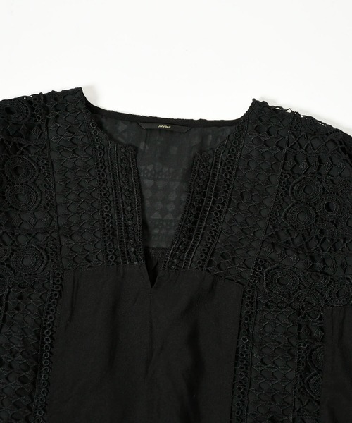 Johnbull（ジョンブル）の「レースブロッキングシャツ（シャツ/ブラウス・レディース・ブラック/ベージュ/ライトオリーブ・FREE）」の21枚目の写真