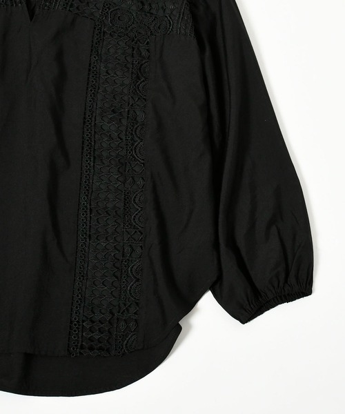 Johnbull（ジョンブル）の「レースブロッキングシャツ（シャツ/ブラウス・レディース・ブラック/ベージュ/ライトオリーブ・FREE）」の22枚目の写真