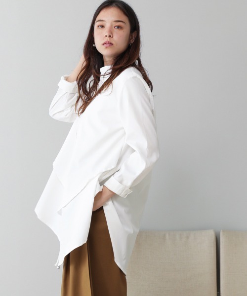 Bou Jeloud（ブージュルード）の「レイヤードシャツチュニック（シャツ/ブラウス・レディース・ブラック/オフホワイト/ライトカーキ・38）」の10枚目の写真