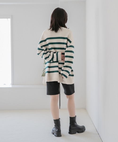 LOWRYS FARM（ローリーズファーム）の「ボーダーチュニックニットＬＳ　257066（ニット/セーター・レディース・オフホワイト/ブラック/オレンジ・FREE）」の19枚目の写真