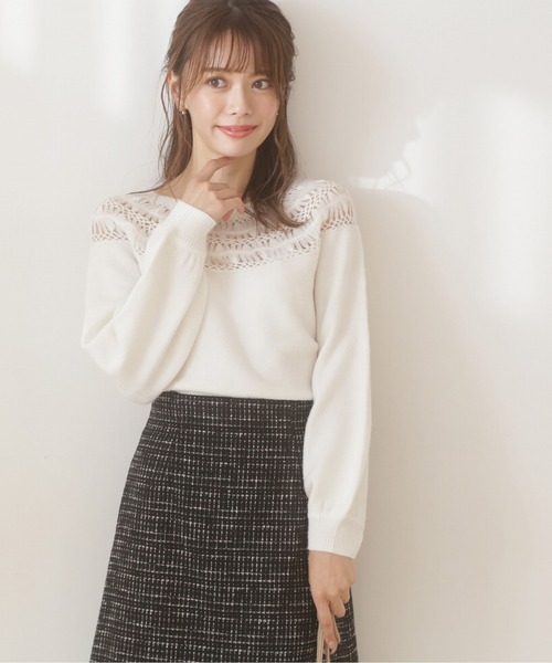 PROPORTION BODY DRESSING(プロポーションボディドレッシング)の「レーシーデザインニット / 1212170102(ニット/セーター・レディース・パープル/ホワイト系その他/ライトグリーン・FREE)」の14枚目の写真