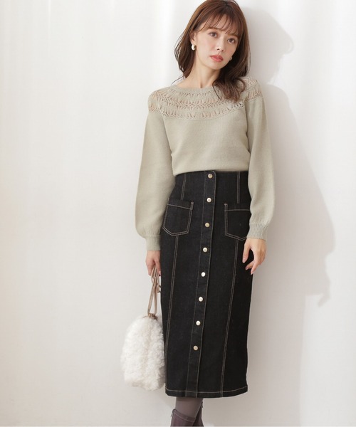 PROPORTION BODY DRESSING(プロポーションボディドレッシング)の「レーシーデザインニット / 1212170102(ニット/セーター・レディース・パープル/ホワイト系その他/ライトグリーン・FREE)」の20枚目の写真