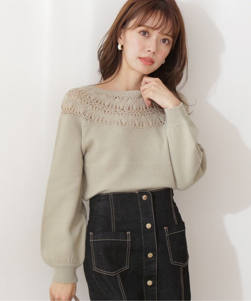 PROPORTION BODY DRESSING(プロポーションボディドレッシング)の「レーシーデザインニット / 1212170102(ニット/セーター・レディース・パープル/ホワイト系その他/ライトグリーン・FREE)」の16枚目の写真