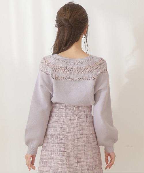 PROPORTION BODY DRESSING(プロポーションボディドレッシング)の「レーシーデザインニット / 1212170102(ニット/セーター・レディース・パープル/ホワイト系その他/ライトグリーン・FREE)」の17枚目の写真