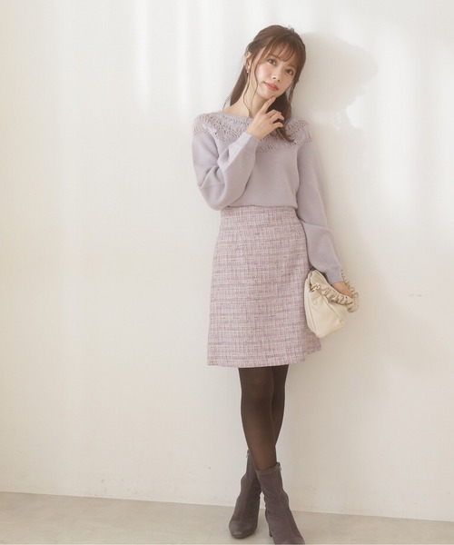 PROPORTION BODY DRESSING(プロポーションボディドレッシング)の「レーシーデザインニット / 1212170102(ニット/セーター・レディース・パープル/ホワイト系その他/ライトグリーン・FREE)」の22枚目の写真