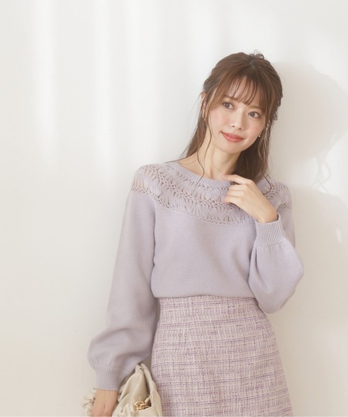 PROPORTION BODY DRESSING(プロポーションボディドレッシング)の「レーシーデザインニット / 1212170102(ニット/セーター・レディース・パープル/ホワイト系その他/ライトグリーン・FREE)」の15枚目の写真